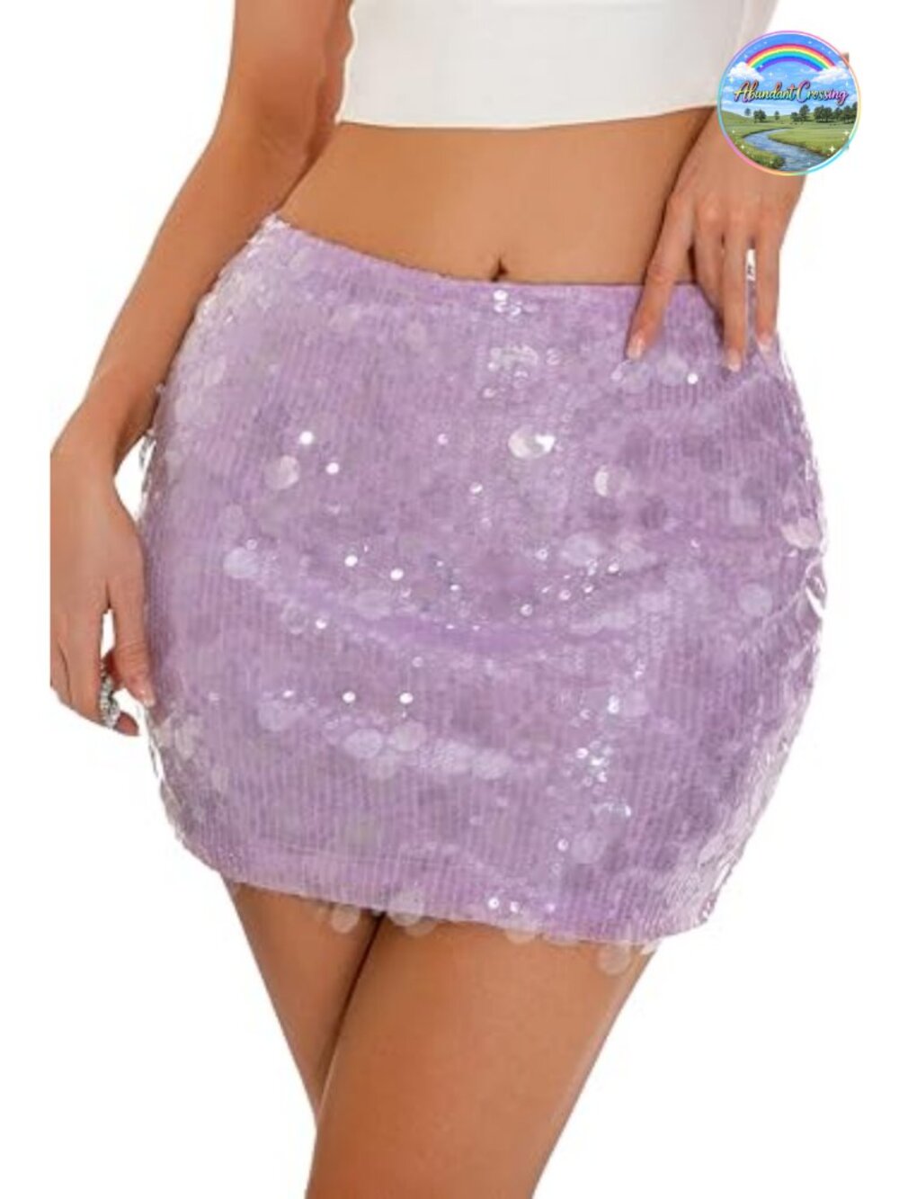 Sequin Mini Skort with Built-in Shorts Sparkly Low Rise Party Skirt